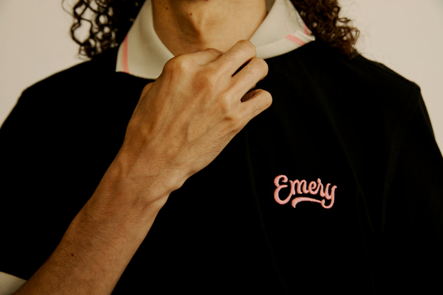 Emery Apex Polo Black & Pink