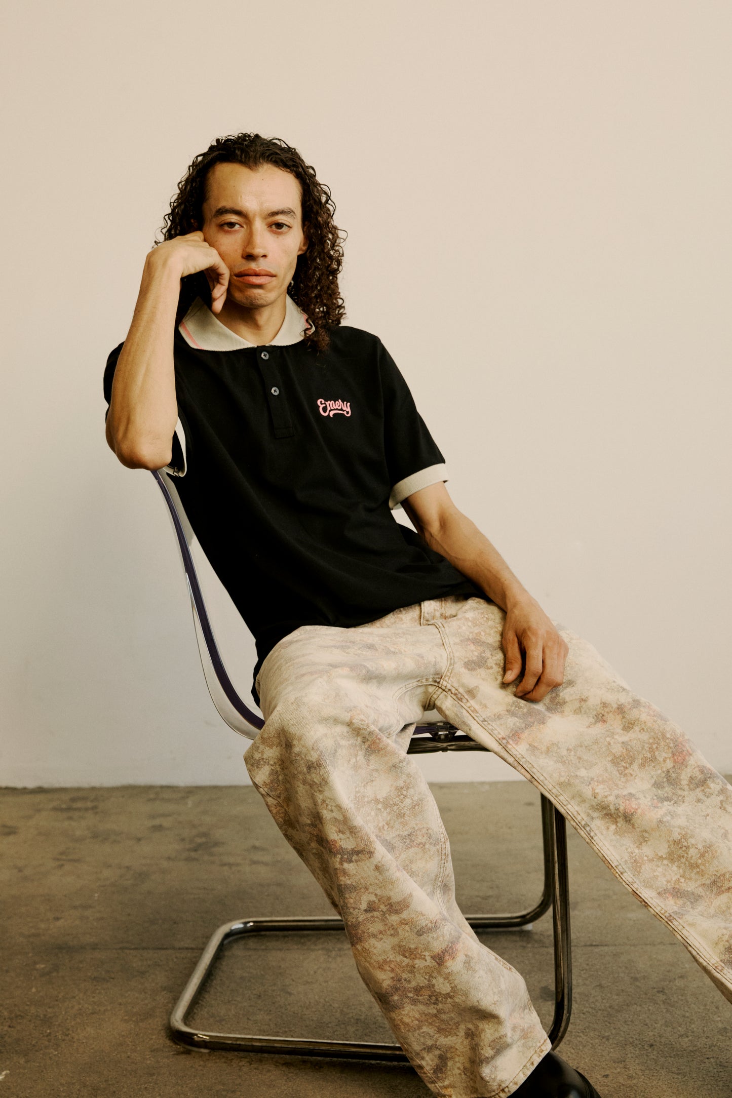 Emery Apex Polo Black & Pink