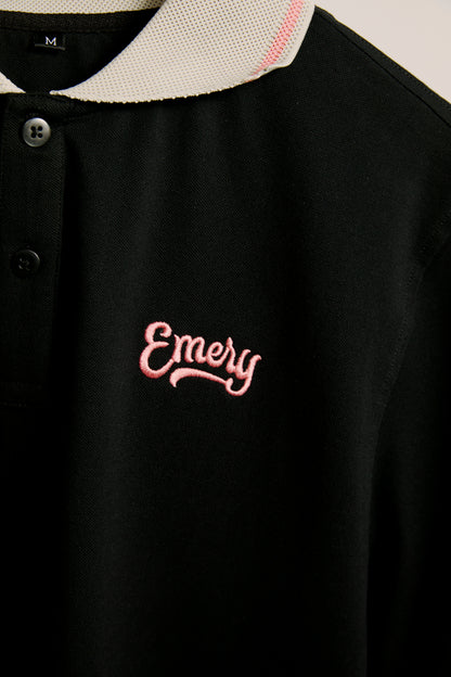 Emery Apex Polo Black & Pink